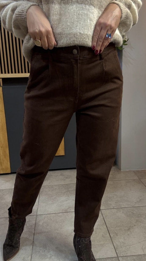 Jeansy Balloon AD'ORO - brązowe