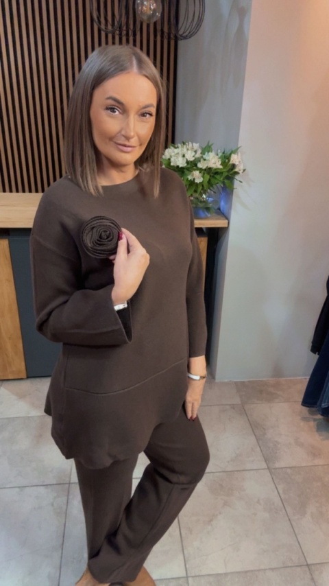 Komplet E-Woman Fashion - Czekolada