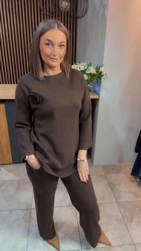 Komplet E-Woman Fashion - Czekolada