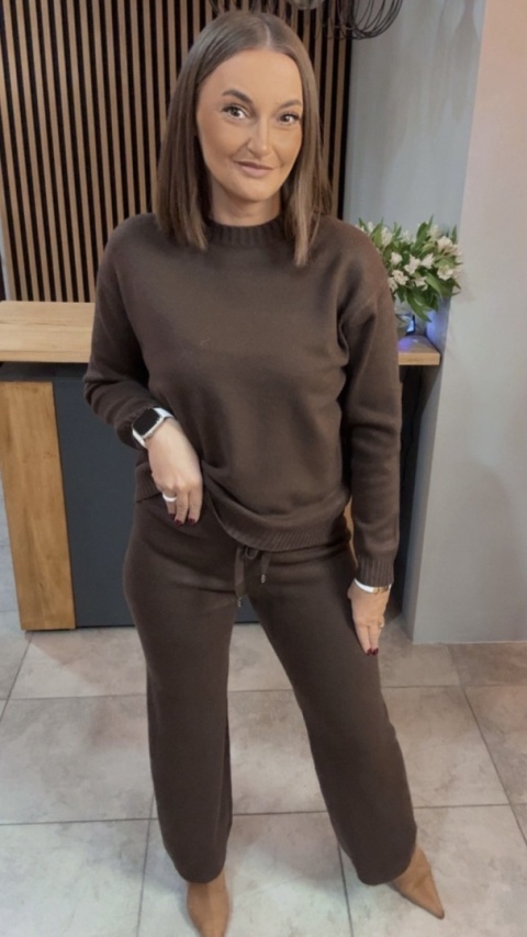 Komplet dzianinowy Melody - Brązowy