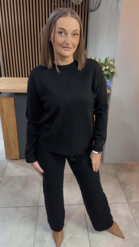 Komplet dzianinowy Melody - Czarny