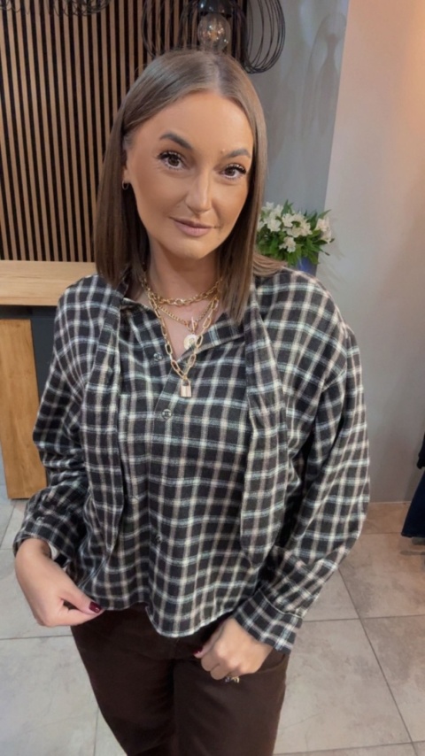 Koszula Gioya w kratę - Brąz