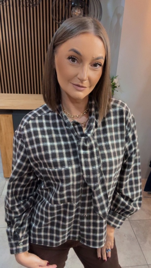 Koszula Gioya w kratę - Brąz