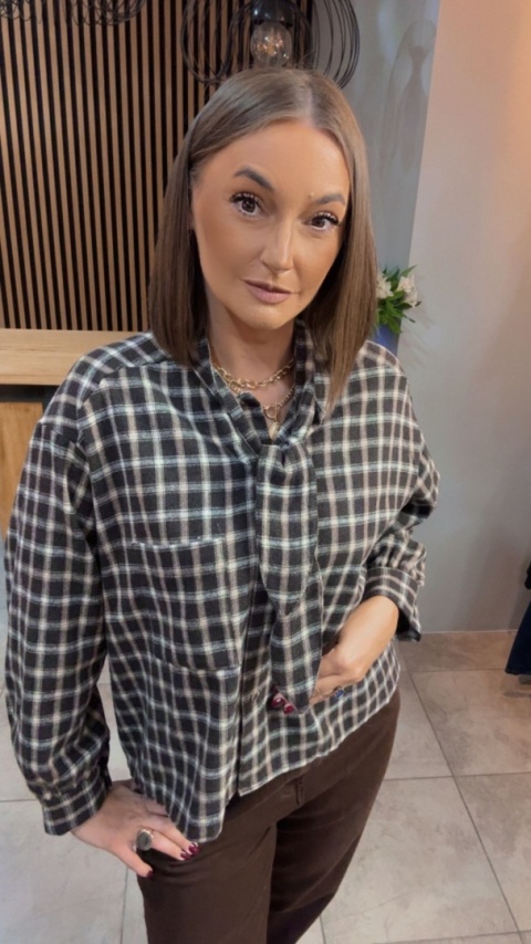 Koszula Gioya w kratę - Brąz