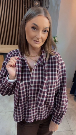 Koszula Gioya w kratę - Bordo