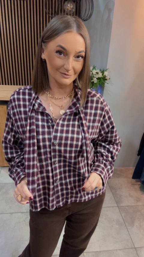 Koszula Gioya w kratę - Bordo