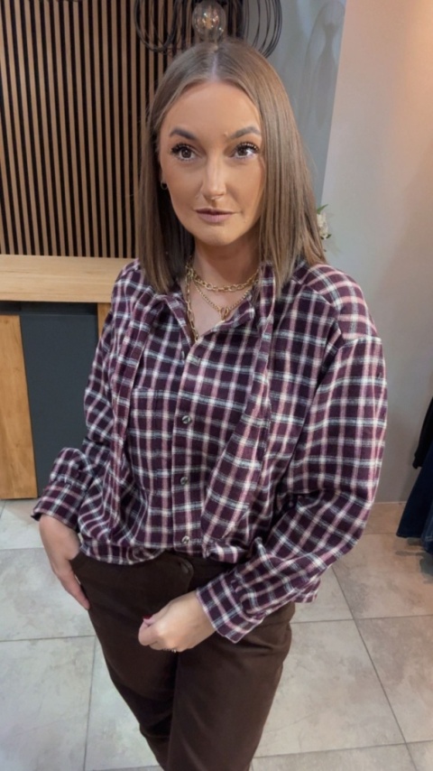 Koszula Gioya w kratę - Bordo