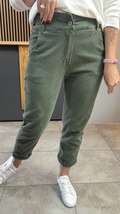 Spodnie sztruksowe Wiya - KHAKY