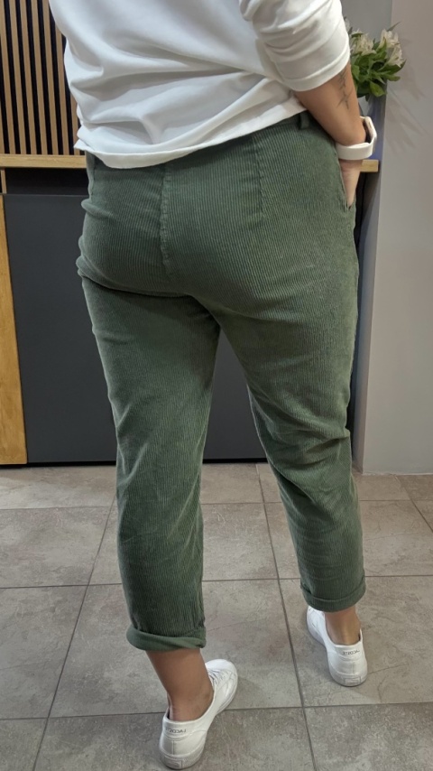 Spodnie sztruksowe Wiya - KHAKY