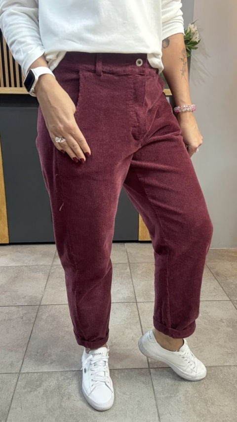 Spodnie sztruksowe Wiya - BORDO