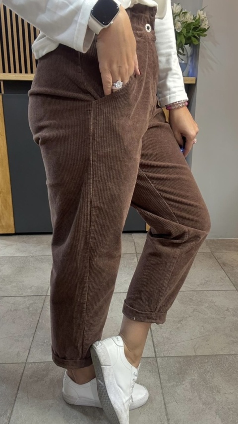 Spodnie sztruksowe Wiya - MOKA