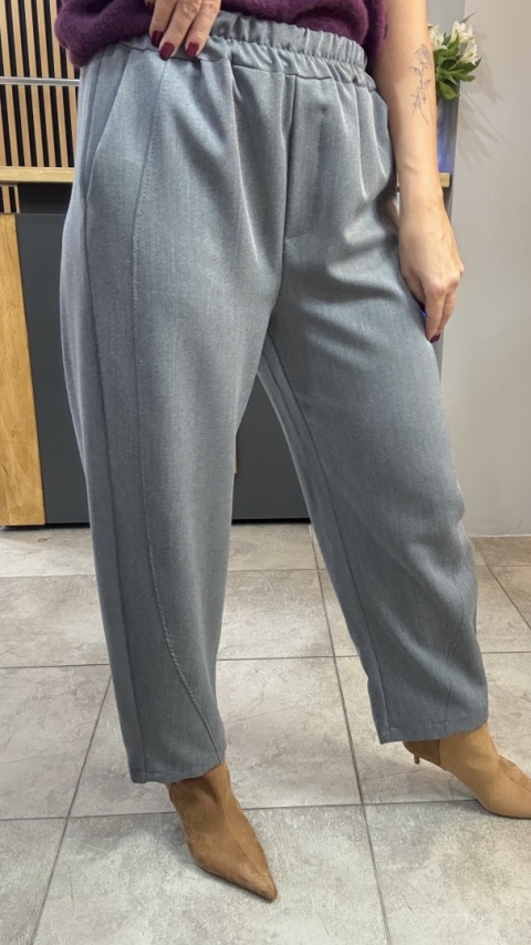 Spodnie z gumką w pasie - Szare