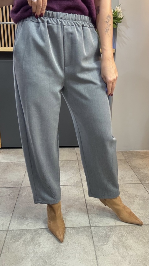 Spodnie z gumką w pasie - Szare