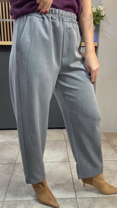 Spodnie z gumką w pasie - Szare