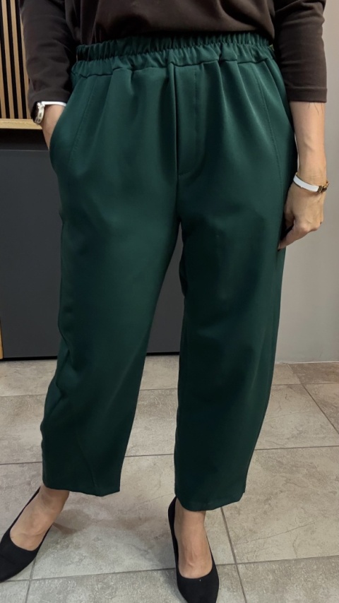 Spodnie z gumką w pasie - Zielone