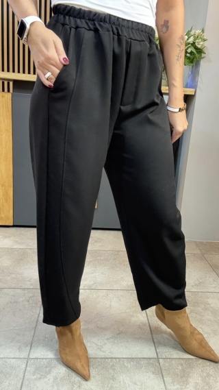 Spodnie z gumką w pasie - Czarne