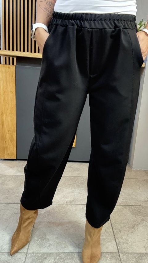 Spodnie z gumką w pasie - Czarne