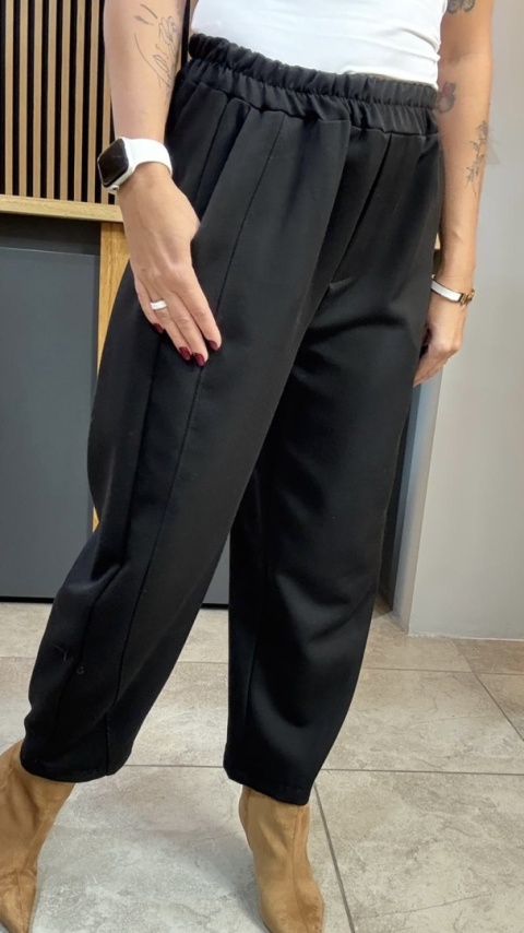 Spodnie z gumką w pasie - Czarne