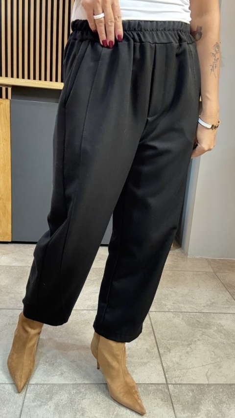 Spodnie z gumką w pasie - Czarne