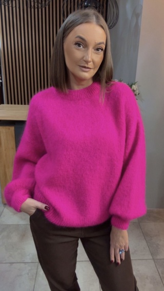 Sweter CXL Collection z moherem – Fuksja