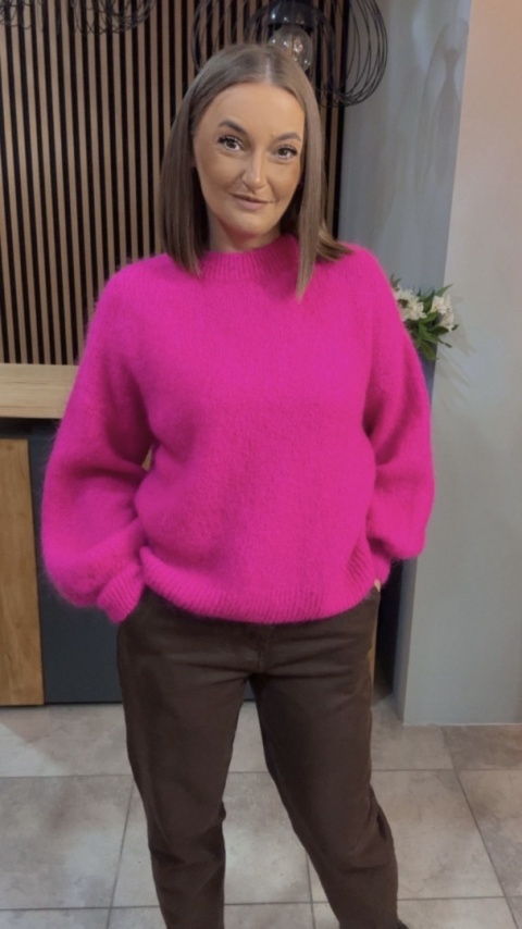 Sweter CXL Collection z moherem – Fuksja