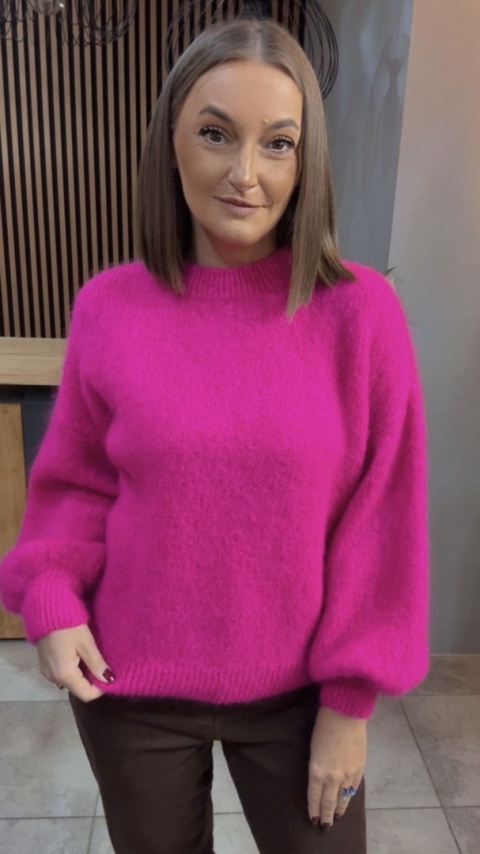 Sweter CXL Collection z moherem – Fuksja