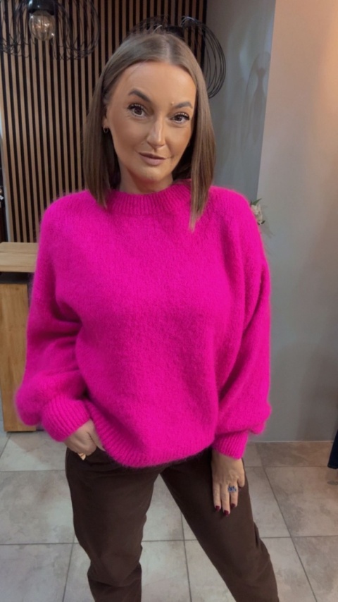 Sweter CXL Collection z moherem – Fuksja