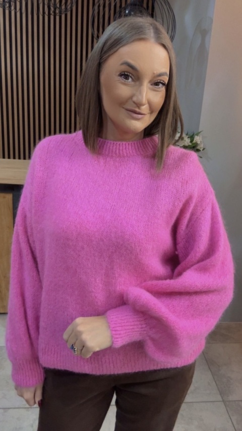 Sweter CXL Collection z moherem – Różowy