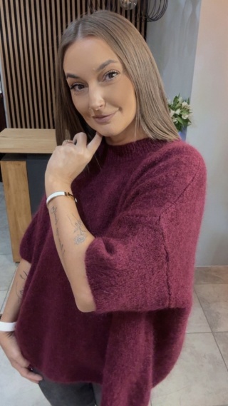 Sweter CXL - miękki i stylowy - Bordo