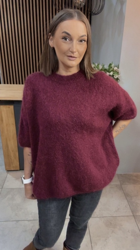 Sweter CXL - miękki i stylowy - Bordo