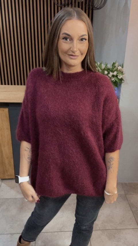 Sweter CXL - miękki i stylowy - Bordo