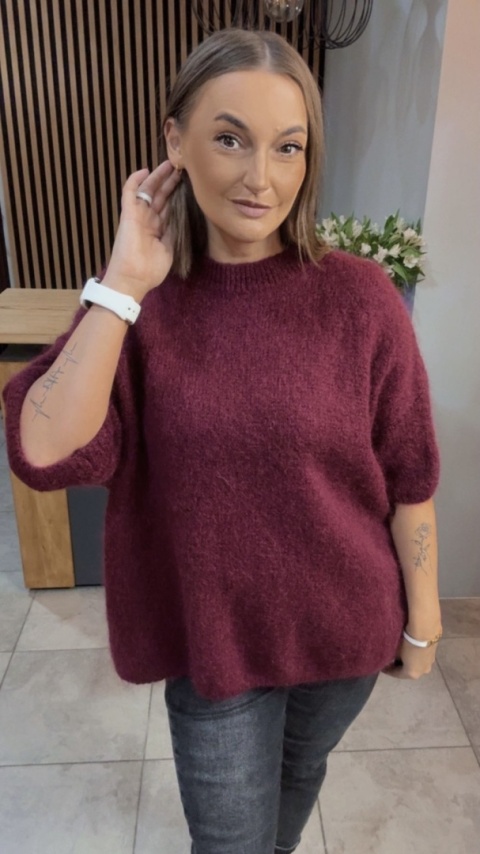 Sweter CXL - miękki i stylowy - Bordo