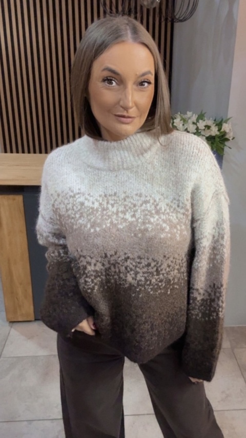 Sweter damski Vinceotto z domieszką wełny - Brąz