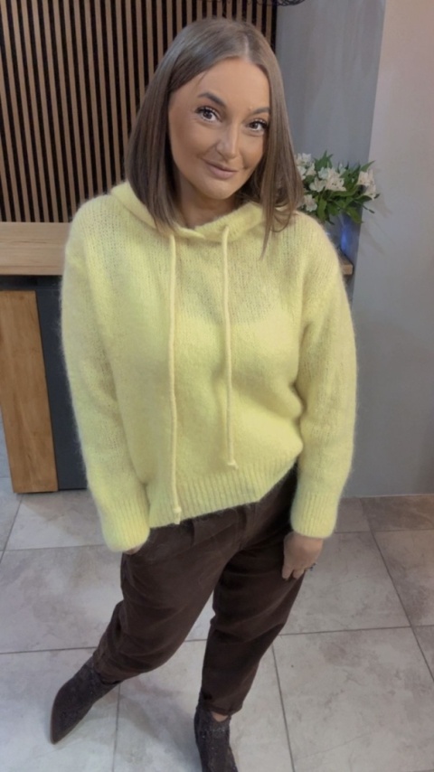 Sweter z kapturem CXL Collection - Żółty