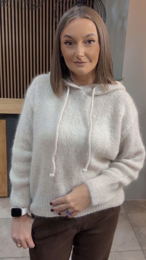 Sweter z kapturem CXL Collection - Beżowy