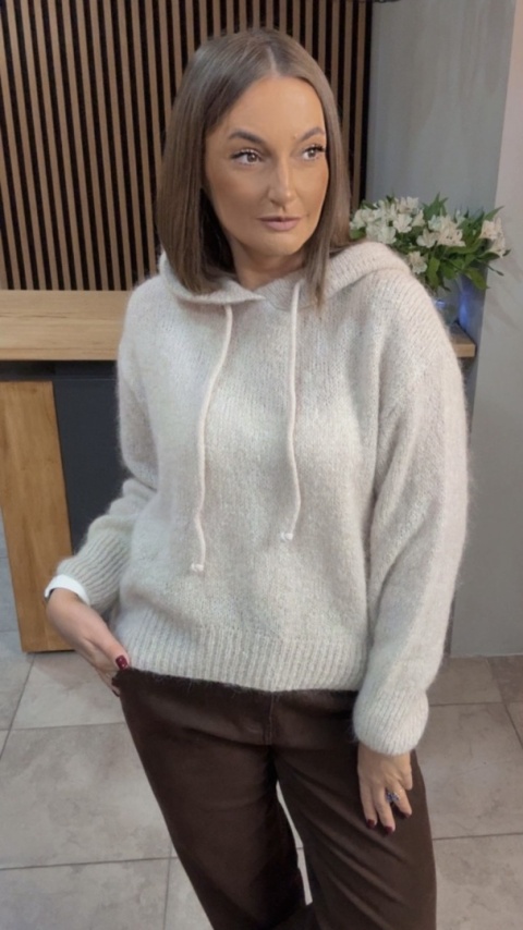 Sweter z kapturem CXL Collection - Beżowy