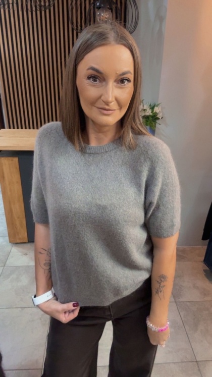 Sweter z krótkim rękawem z baby alpaki - Fango