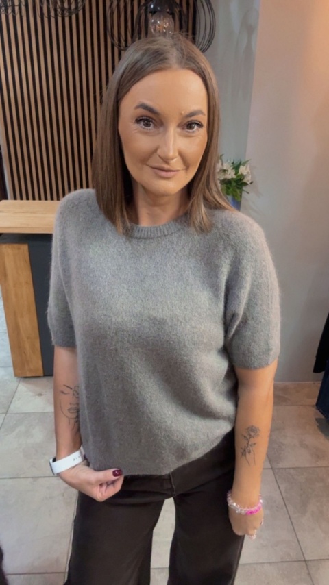 Sweter z krótkim rękawem z baby alpaki - Fango