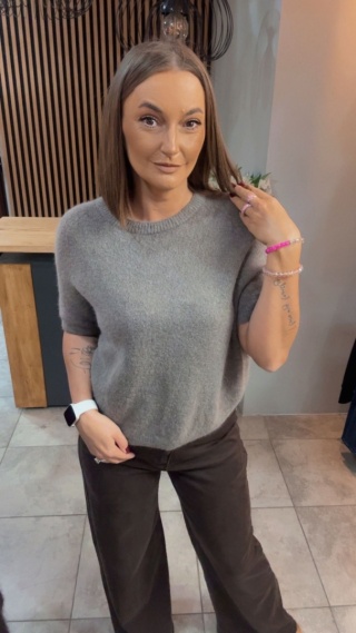 Sweter z krótkim rękawem z baby alpaki - Fango