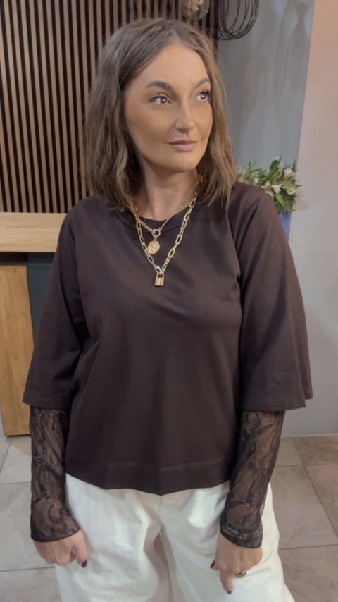 Bluzka bawełniana Alise - Czekolada