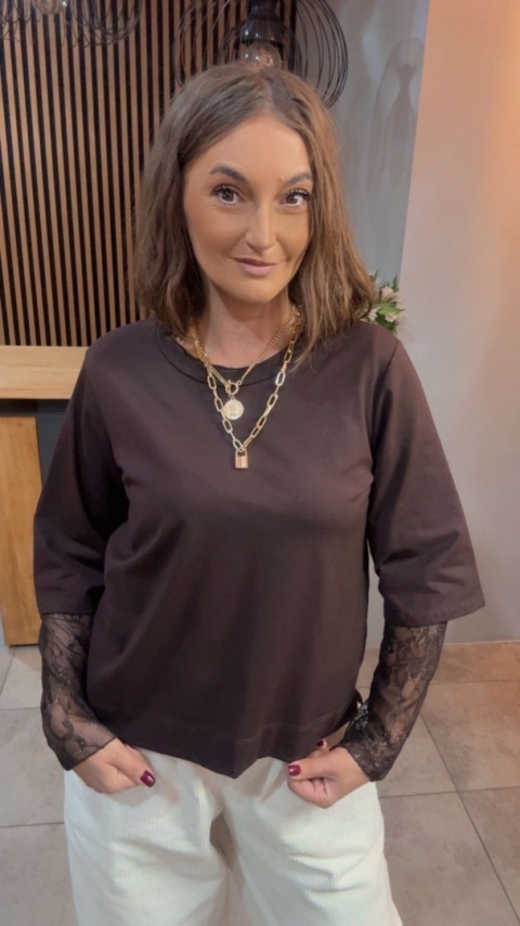 Bluzka bawełniana Alise - Czekolada