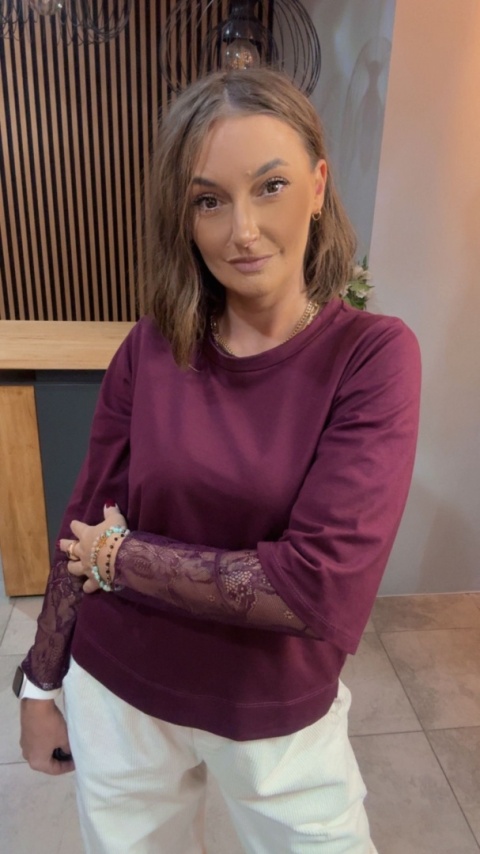 Bluzka bawełniana Alise - Burgund