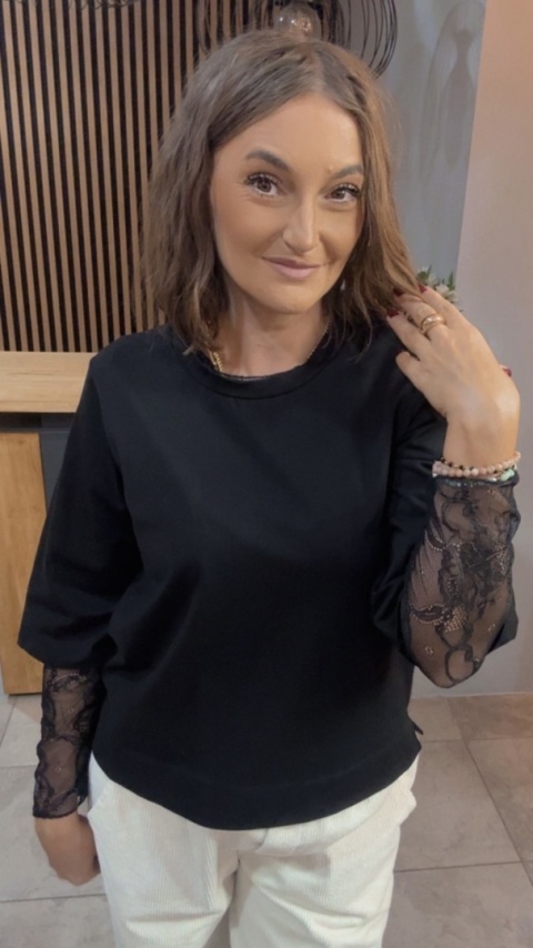 Bluzka bawełniana Alise - Czarna