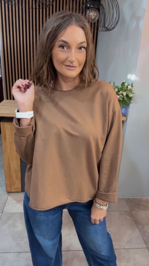 Bluzka surowa z długim rękawem Wendy Trendy - Cynamon