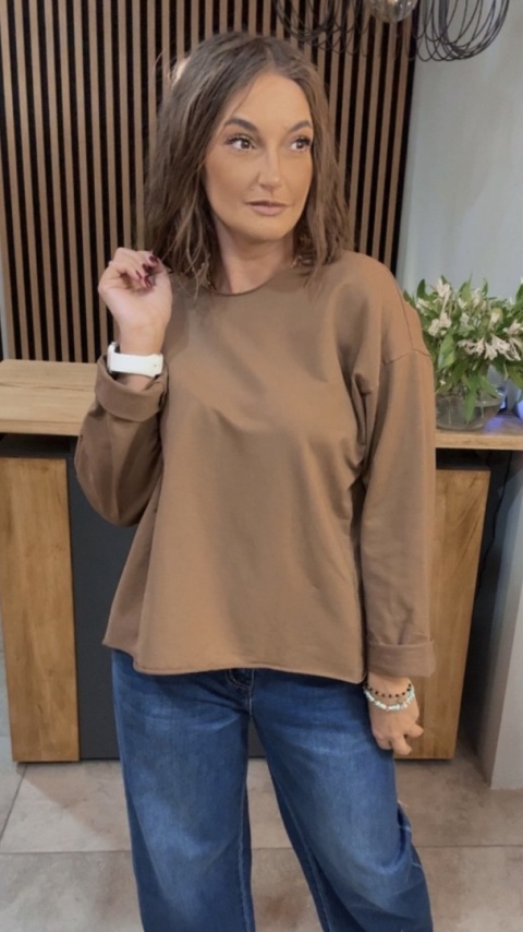 Bluzka surowa z długim rękawem Wendy Trendy - Cynamon