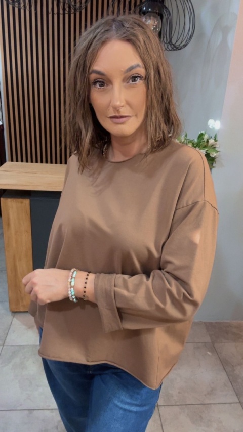 Bluzka surowa z długim rękawem Wendy Trendy - Cynamon