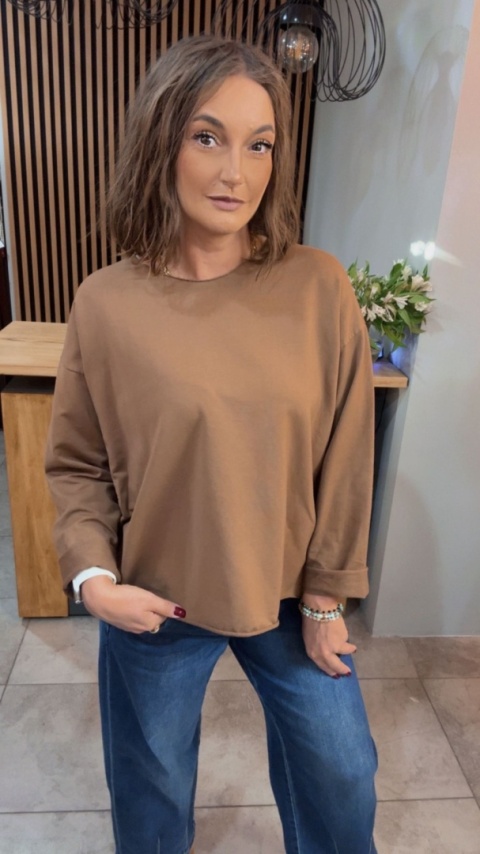 Bluzka surowa z długim rękawem Wendy Trendy - Cynamon