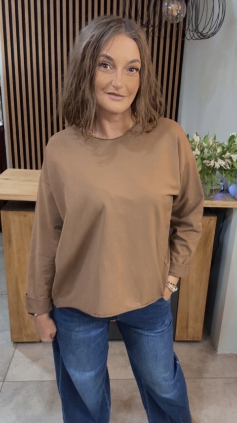 Bluzka surowa z długim rękawem Wendy Trendy - Cynamon