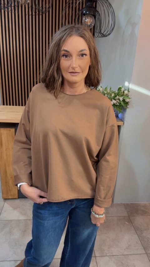 Bluzka surowa z długim rękawem Wendy Trendy - Cynamon