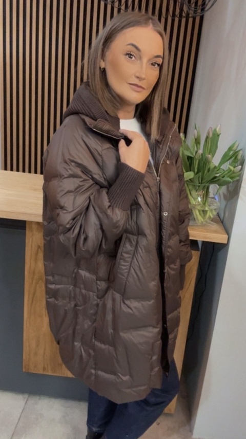 Kurtka Puchowa Flexi Hood - długa, z odpinanym kapturem